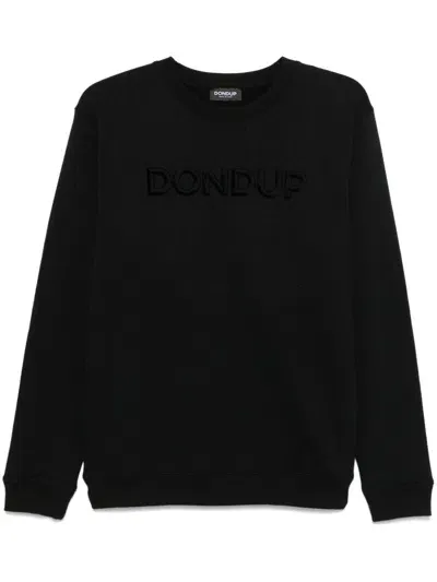 Dondup Logo-flocked Sweatshirt In Black