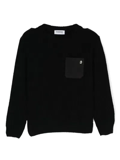 Dondup Kids' Logo-plaque Sweater In Black