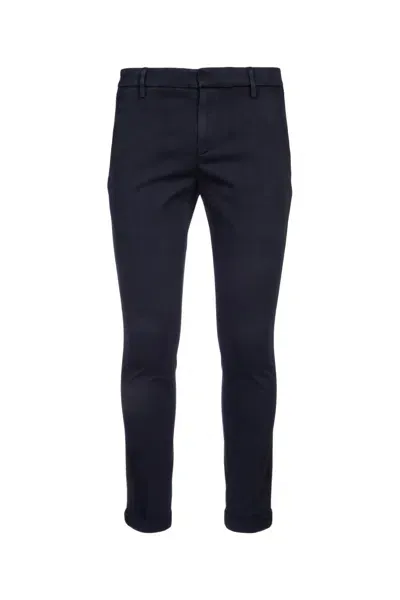 Dondup Mid Rise Slim Fit Trousers In Blue