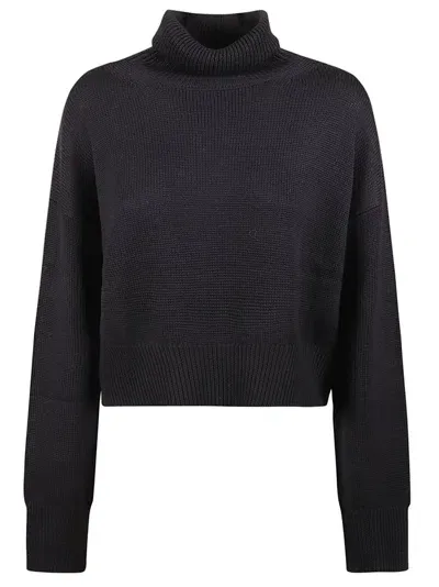 Dondup Side Slit Rollneck Pullover In Blue