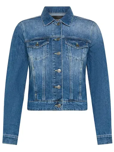 Dondup Denim Cargo Buttoned Jacket In Blue