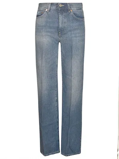 Dondup Straight Buttoned Jeans In Blue