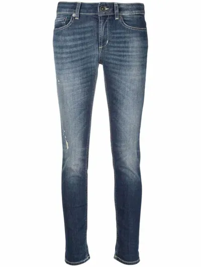 Dondup Stretch Stone Wash Denim Jeans In Blue