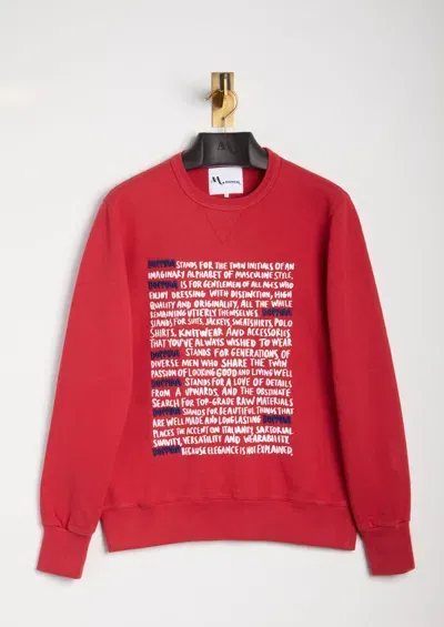 Doppiaa Aacaste  Statement Crew Neck Sweatshirt In Red