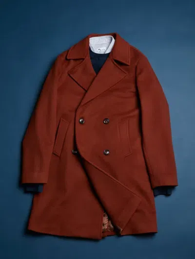 Doppiaa Aalbany Rust Double Breasted Coat In Red