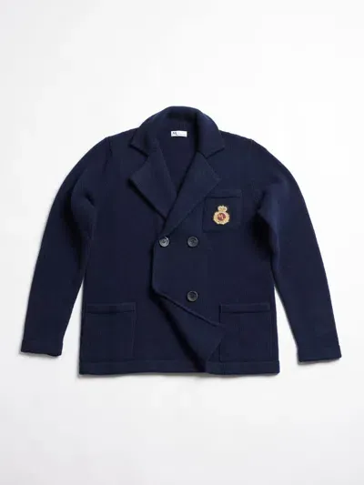 Doppiaa Aambrogio Double Breasted Wool Jacket In Blue