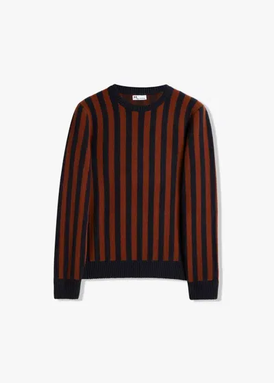 Doppiaa Aambunti Round-necked Striped Sweater In Red