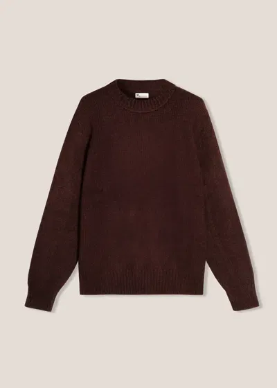 Doppiaa Aappio Burgundy Wool And Alpaca Sweater In Brown