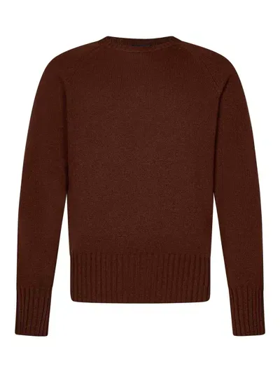 Doppiaa Aarena Brown Wool And Cashmere Crewneck