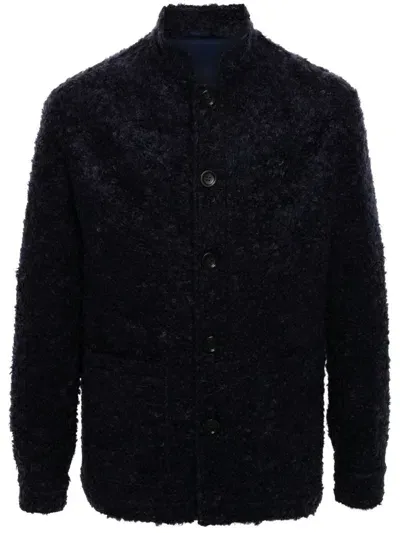 Doppiaa Faux-shearling Jacket In Blue