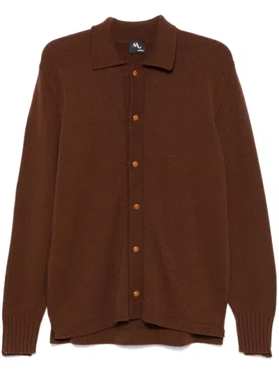 Doppiaa Fine-knit Cardigan In Brown