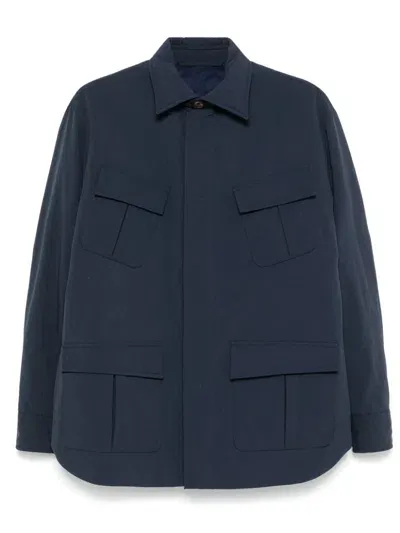 Doppiaa Padded Shirt Jacket In Blue