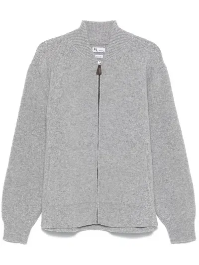 Doppiaa Zip-up Cardigan In Grey