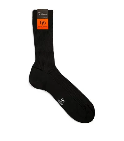 Dore Dore Cotton Rib-knit Socks In Black