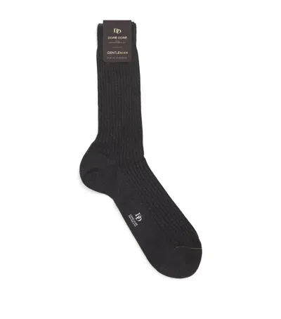 Dore Dore Cotton Rib-knit Socks In Grey