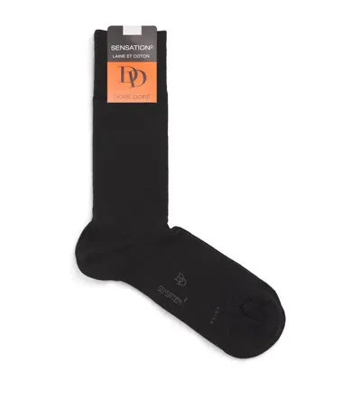 Dore Dore Merino-cotton Blend Socks In Black