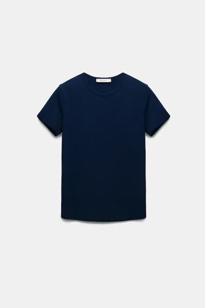 Dorothee Schumacher Basic T-shirt In Cotton Jersey In Blue