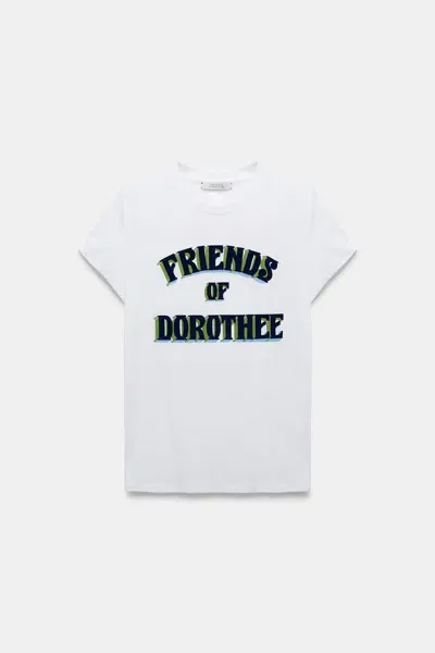 Dorothee Schumacher Cotton T-shirt With Lettered Print In Blue