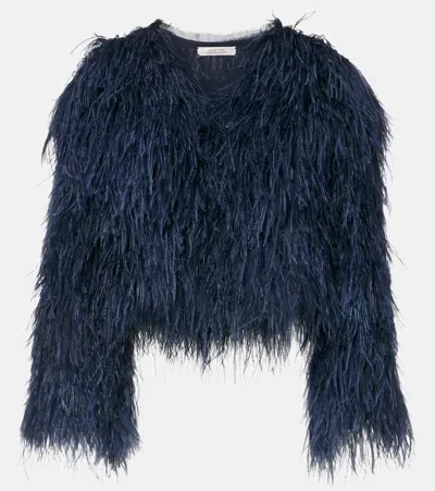 Dorothee Schumacher Feathery Volume Georgette Jacket In Blue