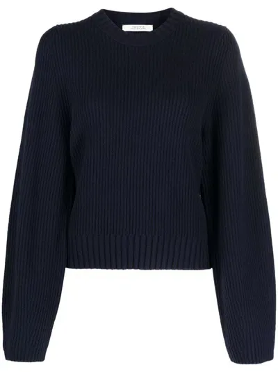 Dorothee Schumacher Ribbed-knit Sweatshirt In Blue