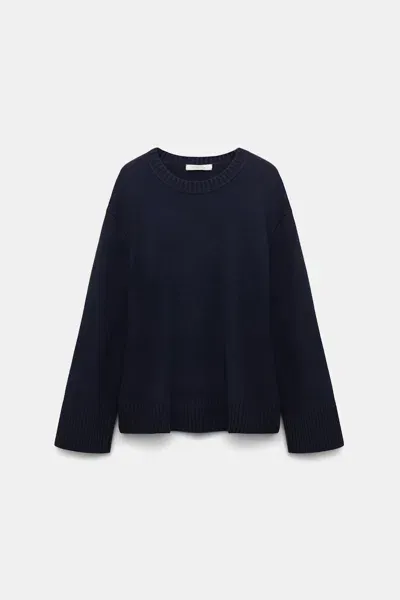 Dorothee Schumacher Soft Cashmere-blend Round Neck Pullover In Blue