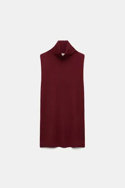 Dorothee Schumacher Wool-cashmere Sleeveless Turtleneck In Red