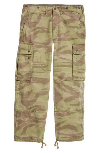 Double Rl Bradford Camo Cotton Twill Cargo Pants In Olive Camo