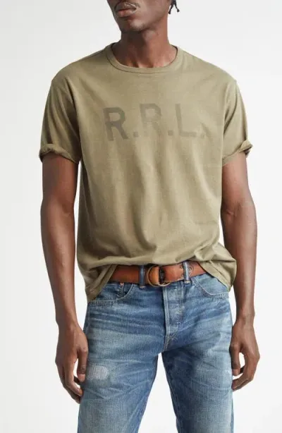 Double Rl Cotton Graphic T-shirt In Olive