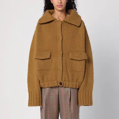 Dries Van Noten Camel-coloured Wool Cardigan In Brown