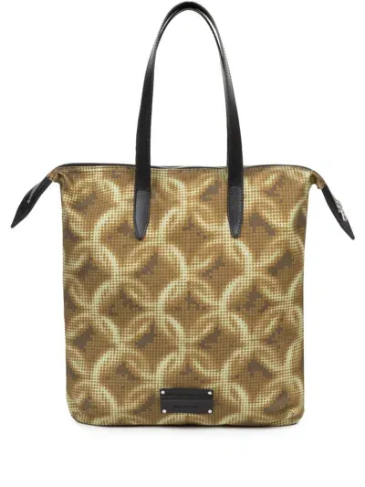 Dries Van Noten Chain-print Cotton Tote Bag In Brown