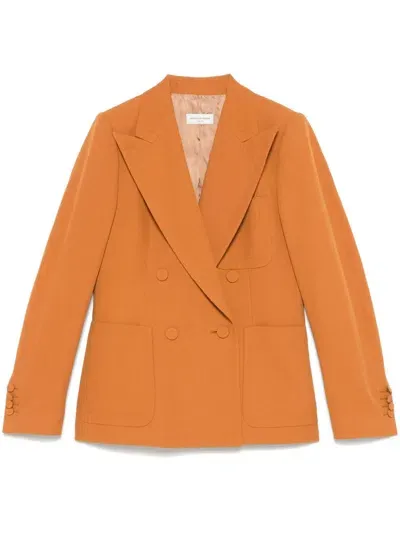 Dries Van Noten Double-breasted Jacket In Orange