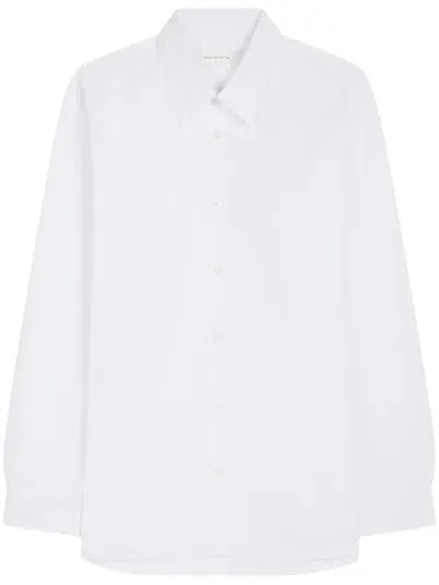 Dries Van Noten Long-sleeve Cotton Shirt In White