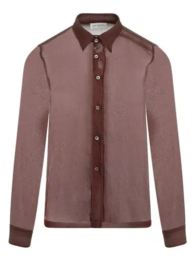 Dries Van Noten Silk Shirt In Pink