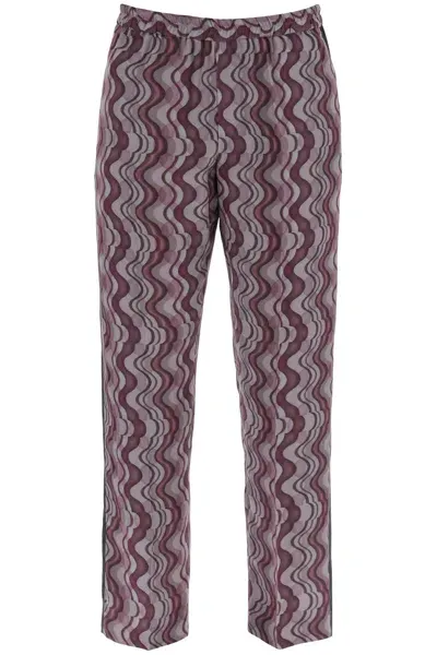 Dries Van Noten Parkino Printed Satin Trousers In Purple