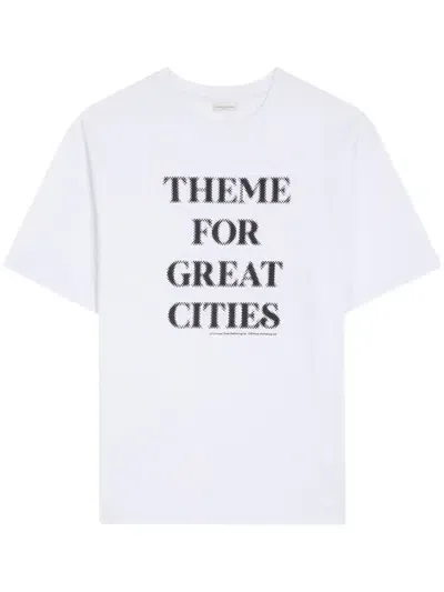 Dries Van Noten Printed Cotton T-shirt In White