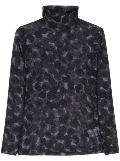 Dries Van Noten Printed High-neck Top In Purple