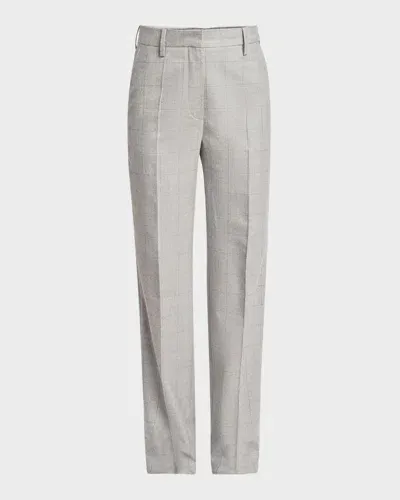 Dries Van Noten Pulla Wool Straight-leg Trousers In Light Grey