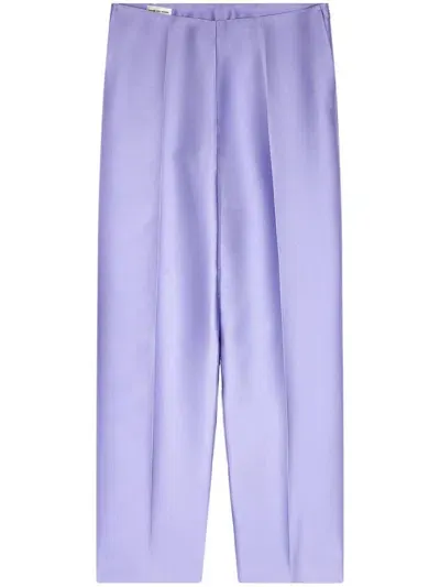 Dries Van Noten Silk Trousers In Purple