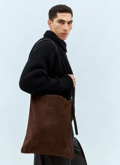 Dries Van Noten Suede Tote Bag In Brown