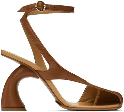 Dries Van Noten Tan Leather Heeled Sandals In 712 Tan