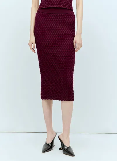 Dries Van Noten Woven Knit Tiffany Midi Skirt In Brown