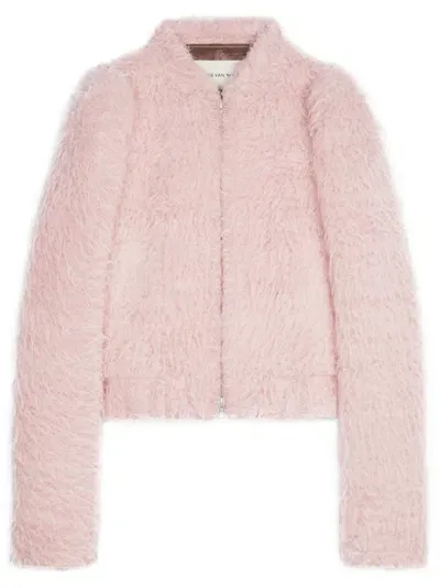 Dries Van Noten Wool Jacket In Pink & Purple