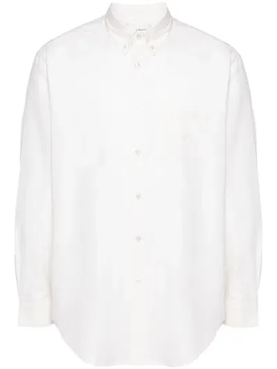 Drôle De Monsieur La Chemise Oxford Cotton Shirt In White