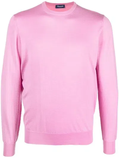 Drumohr Crew Neck Sweater In Pink