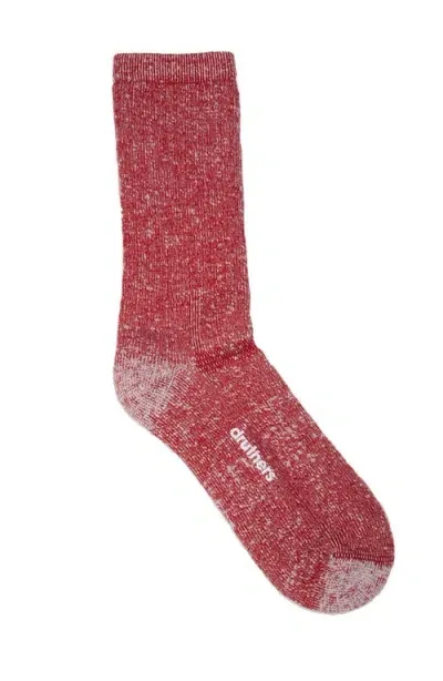 Druthers Nyc Merino Wool House Sock In Red