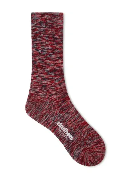 Druthers Nyc Organic Cotton Everyday Crew Sock In Red