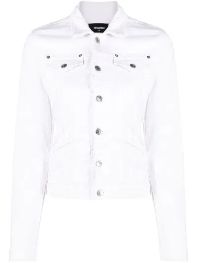 Dsquared2 Buttoned Long-sleeve Jacket In White