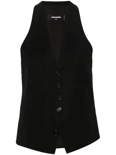 Dsquared2 Classic Dean Racerback Waistcoat In Black