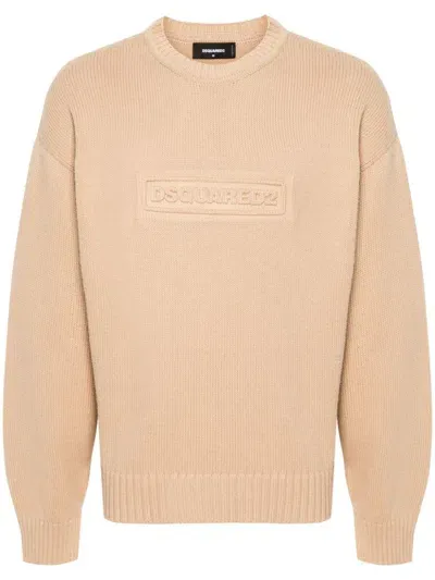 Dsquared2 Crew-neck Sweater In 110 Sand