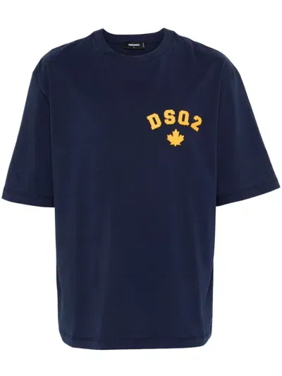 Dsquared2 Logo-patch T-shirt In Blue